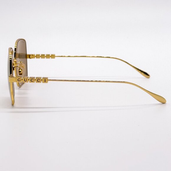 NEW GUCCI GG1434S 004 SQUARE GOLD SUNGLASSES GUCCI EYEWEAR main image 5